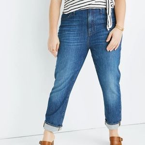 Madewell High-Rise Slim Denim Dark Wash Boyjean Size 34P